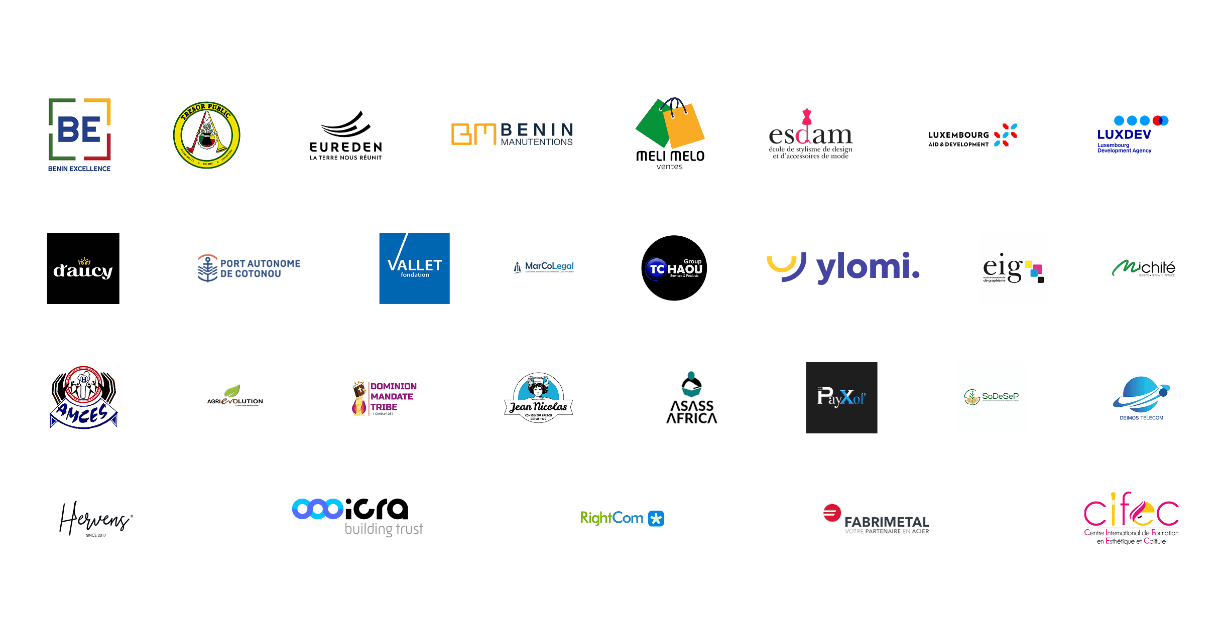 Logos des clients accompagnés par BSM groupe